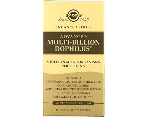 Solgar, Advanced Multi-Billion Dophilus, 60 Vegetable Capsules Solgar, Advanced Multi-Billion Dophilus, 60 Vegetable Capsules