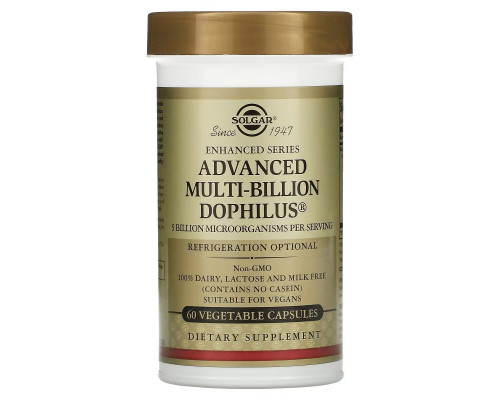 Solgar, Advanced Multi-Billion Dophilus, 60 Vegetable Capsules Solgar, Advanced Multi-Billion Dophilus, 60 Vegetable Capsules