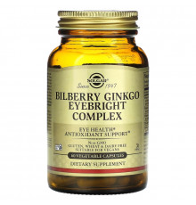 Solgar, Bilberry Ginkgo Eyebright Complex, 60 Vegetable Capsules