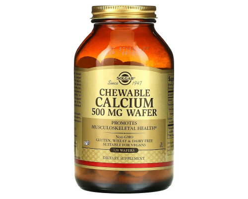 Solgar, Chewable Calcium, 500 mg, 120 Wafers Solgar, Chewable Calcium, 500 mg, 120 Wafers