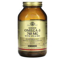 Solgar, Kosher Omega-3, 740 mg, 100 Softgels