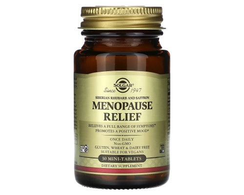 Solgar, Menopause Relief, 30 Mini-Tablets Solgar, Menopause Relief, 30 Mini-Tablets