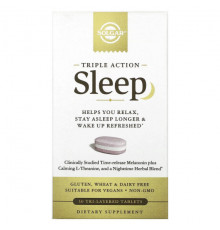 Для здорового сна Solgar, Sleep, тройного действия, 30 трехслойных таблеток