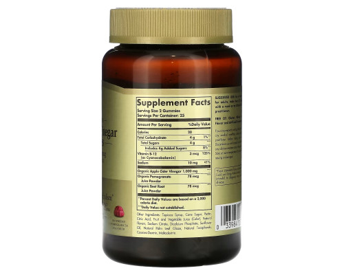 Solgar, Apple Cider Vinegar Gummies, Raspberry Pomegranate, 500 mg, 50 Liquid Gummies Solgar, Apple Cider Vinegar Gummies, Raspberry Pomegranate, 500 mg, 50 Liquid Gummies