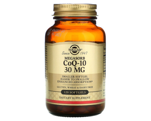 Solgar, Megasorb CoQ-10, 30mg, 120 Softgels Solgar, Megasorb CoQ-10, 30mg, 120 Softgels