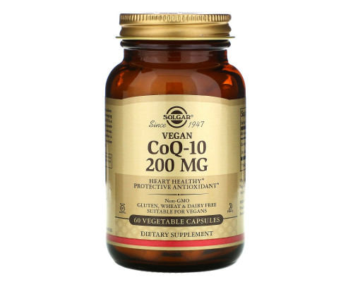Solgar, Vegetarian CoQ-10, 200 mg, 60 Vegetable Capsules Solgar, Vegetarian CoQ-10, 200 mg, 60 Vegetable Capsules