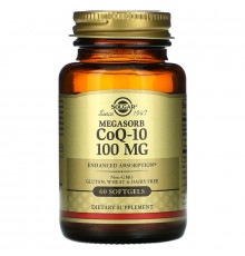 Solgar, Мегасорб CoQ-10, 100 мг, 60 мягких капсул