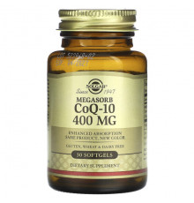 Коэнзим Q10 Solgar, Megasorb CoQ10, 400 мг, 30 капсул