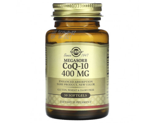 Коэнзим Q10 Solgar, Megasorb CoQ10, 400 мг, 30 капсул Коэнзим Q10 Solgar, Megasorb CoQ10, 400 мг, 30 капсул