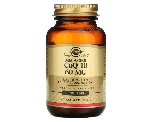 Solgar, Megasorb CoQ-10, 60mg, 120 Softgels Solgar, Megasorb CoQ-10, 60mg, 120 Softgels