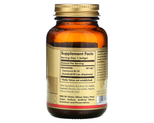 Solgar, Megasorb CoQ-10, 60mg, 120 Softgels Solgar, Megasorb CoQ-10, 60mg, 120 Softgels