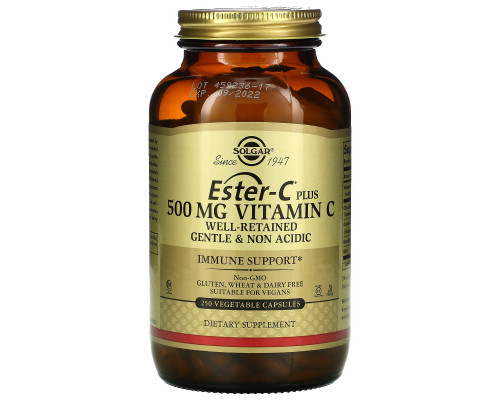 Solgar, Ester-C Plus, витамин C, 500 мг, 250 вегетарианских капсул Solgar, Ester-C Plus, витамин C, 500 мг, 250 вегетарианских капсул