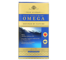 Solgar, Full Spectrum Omega, жир дикого лосося с Аляски, 120 мягких капсул