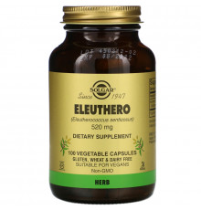 Solgar, Eleuthero, 520mg, 100 Veg Caps
