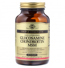 Solgar, Glucosamine Chondroitin MSM, Triple Strength, 60 Tablets