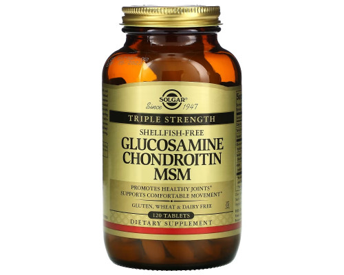 Solgar, Glucosamine Chondroitin MSM, Triple Strength, 120 Tablets Solgar, Glucosamine Chondroitin MSM, Triple Strength, 120 Tablets
