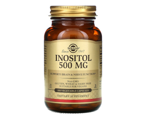 Solgar, Inositol, 500mg, 100 Veg Caps Solgar, Inositol, 500mg, 100 Veg Caps