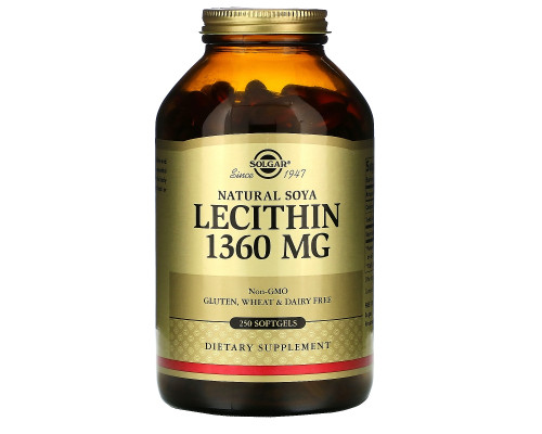 Solgar, Lecithin, 1360mg, 250 Softgels Solgar, Lecithin, 1360mg, 250 Softgels