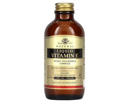 Solgar, Natural Liquid Vitamin E, 4 fl oz (118 ml) Solgar, Natural Liquid Vitamin E, 4 fl oz (118 ml)