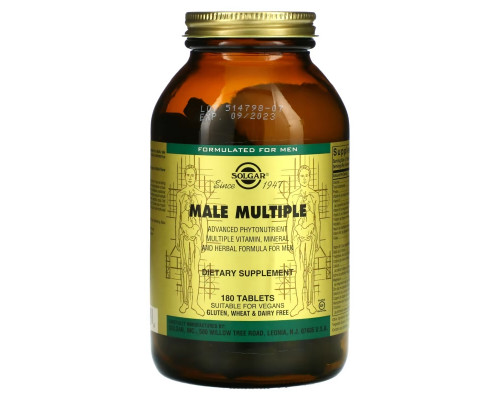 Solgar, Male Multiple, 180 Tablets Solgar, Male Multiple, 180 Tablets