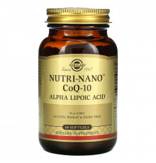 Solgar, Альфа-липоевая кислота Nutri-Nano CoQ-10, 60 мягких таблеток