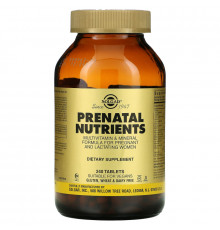 Solgar, Prenatal Nutrients, мультивитамины и мультиминералы, 240 таблеток