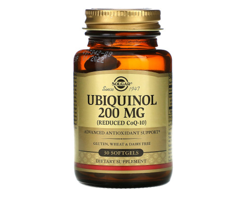Solgar, Ubiquinol, 200mg, 30 Softgels Solgar, Ubiquinol, 200mg, 30 Softgels