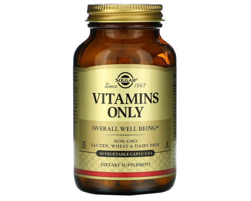 Solgar, Vitamins Only, 90 растительных капсул Solgar, Vitamins Only, 90 растительных капсул