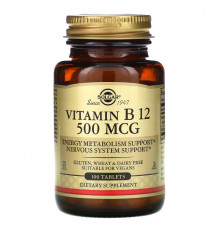 Solgar, Vitamin B12, 500mcg, 100 Tablets