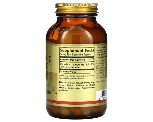 Solgar, Vitamin C, 1000 mg, 100 Vegetable Capsules Solgar, Vitamin C, 1000 mg, 100 Vegetable Capsules