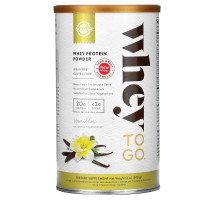 Solgar, Whey To Go, порошок сывороточного белка, ваниль, 340 г (12 унций)