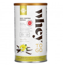 Solgar, Whey To Go, порошок сывороточного белка, ваниль, 340 г (12 унций)