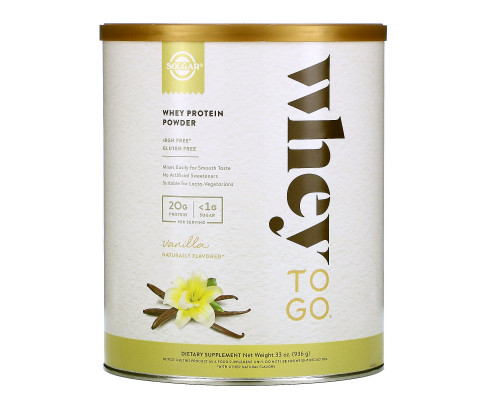 Solgar, Whey To Go, порошок сывороточного белка, натуральный ванильный вкус, 32 унц. (907 г) Solgar, Whey To Go, порошок сывороточного белка, натуральный ванильный вкус, 32 унц. (907 г)