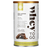 Solgar, Whey To Go, сывороточный белок, с натуральным шоколадным вкусом, 16 унций (454 г) порошка