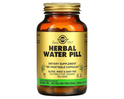 Solgar, Herbal Water Pill, 100 Vegetable Capsules