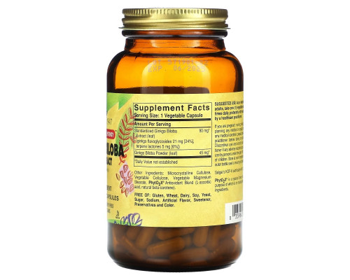 Solgar, Ginkgo Biloba Leaf Extract, 180 Vegetable Capsules Solgar, Ginkgo Biloba Leaf Extract, 180 Vegetable Capsules