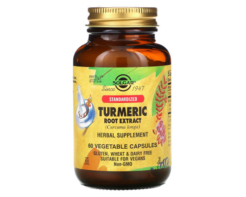Solgar, Standardized Turmeric Root Extract, 60 Veggie Caps Solgar, Standardized Turmeric Root Extract, 60 Veggie Caps