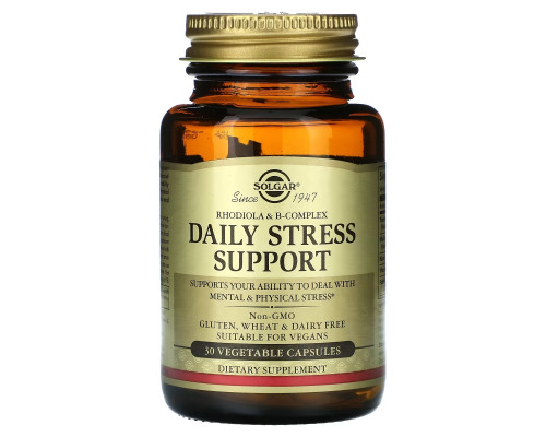 Solgar, Rhodiola & B-Complex, Daily Stress Support, 30 Vegetable Capsules Solgar, Rhodiola & B-Complex, Daily Stress Support, 30 Vegetable Capsules
