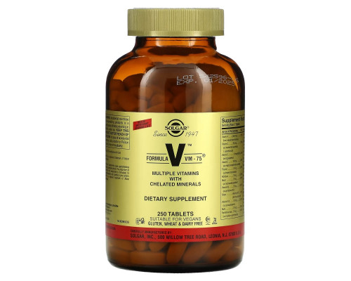 Solgar, Formula VM-75, 250 Tablets Solgar, Formula VM-75, 250 Tablets