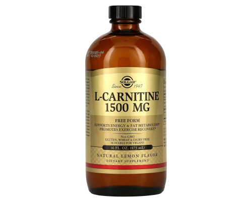 Solgar, L-Carnitine, Natural Lemon, 1,500 mg, 16 fl oz (473 ml) Solgar, L-Carnitine, Natural Lemon, 1,500 mg, 16 fl oz (473 ml)