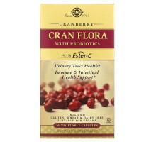Solgar, Cran Flora, с пробиотиками, 60 вегетарианских капсул