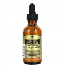 Solgar, Liquid Vitamin D3, Natural Orange , 125 mcg (5,000 IU), 2 fl oz (59 ml)