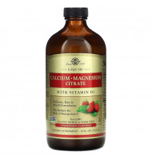 Solgar, Liquid Calcium Magnesium Citrate with Vitamin D3, Strawberry, 16 fl oz (473 ml)