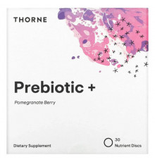 Для пищеварительной системы Thorne, Prebiotic+, пребиотики, гранат и ягоды, 30 растворимых дисков с питательными веществами