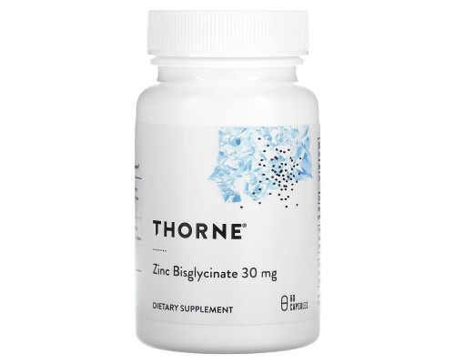 Thorne Research, Zinc Bisglycinate, 30 mg, 60 Capsules Thorne Research, Zinc Bisglycinate, 30 mg, 60 Capsules