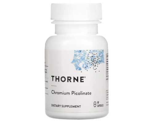 Thorne Research, Пиколинат хрома, 60 капсул на растительной основе