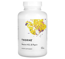 Thorne Research, Бетаин, соляная кислота и пепсин, 225 капсул