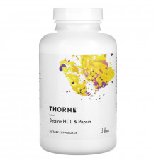 Thorne Research, Бетаин, соляная кислота и пепсин, 225 капсул