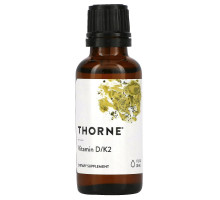 Thorne Research, Витамин D/K2, 1 жидкая унция (30 мл)