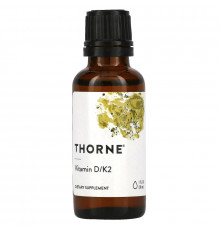 Thorne Research, Витамин D/K2, 1 жидкая унция (30 мл)